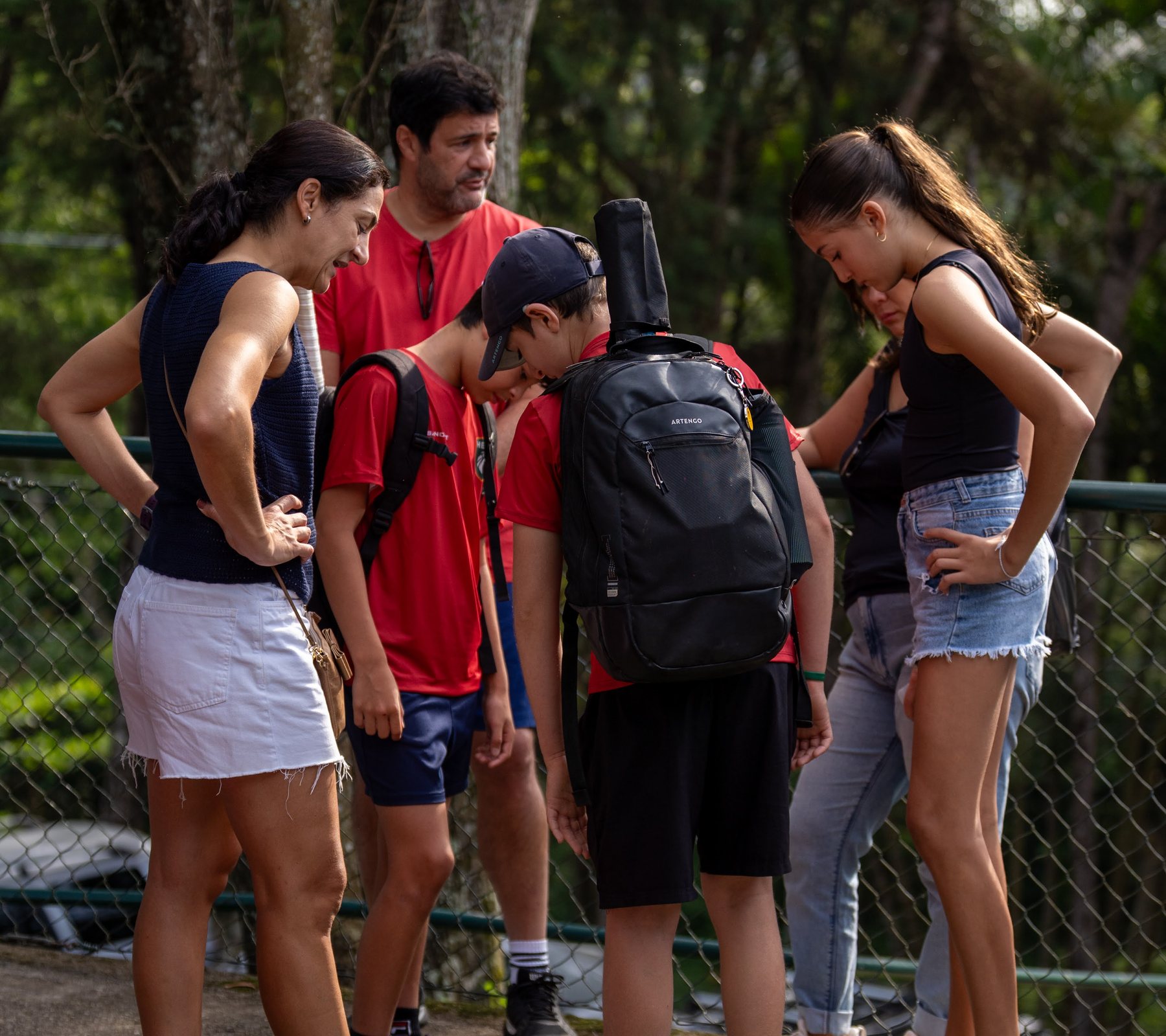 Diogo Stoll com família de tenista