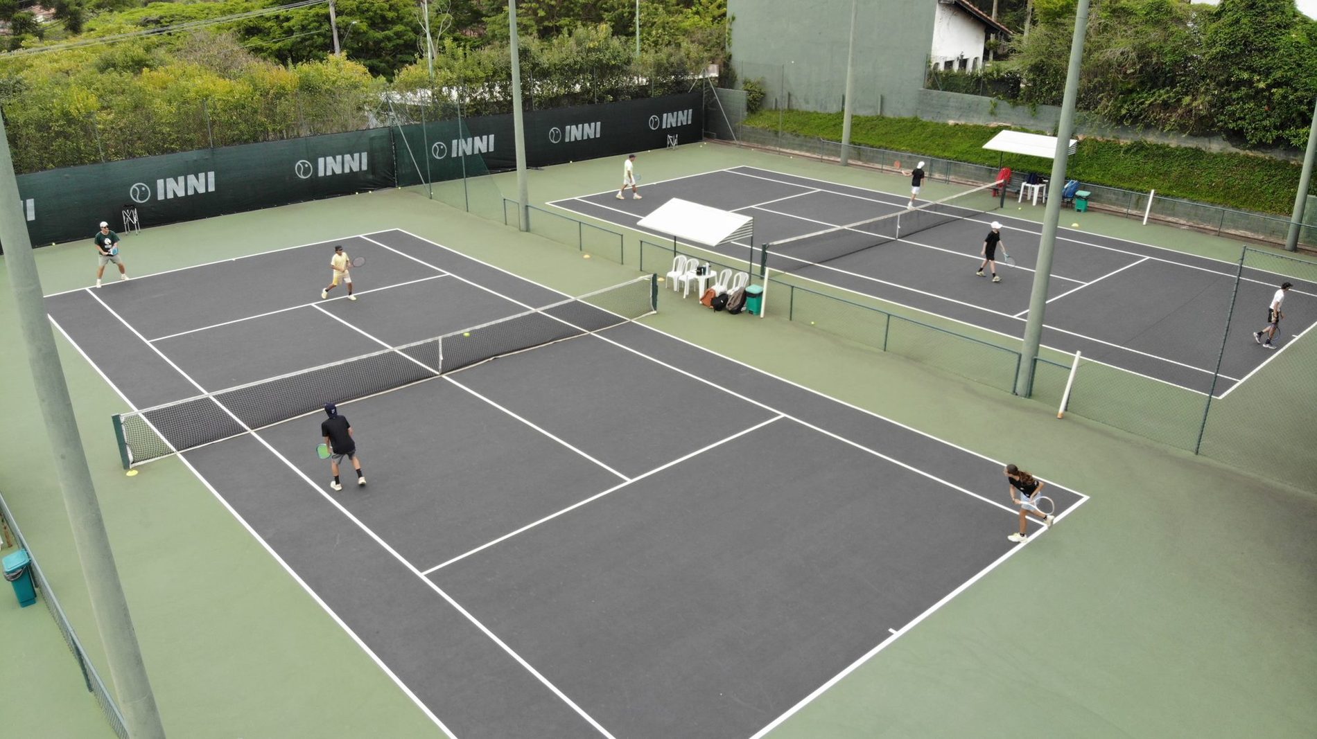 Vista aérea das quadras da Heart Tennis Academy